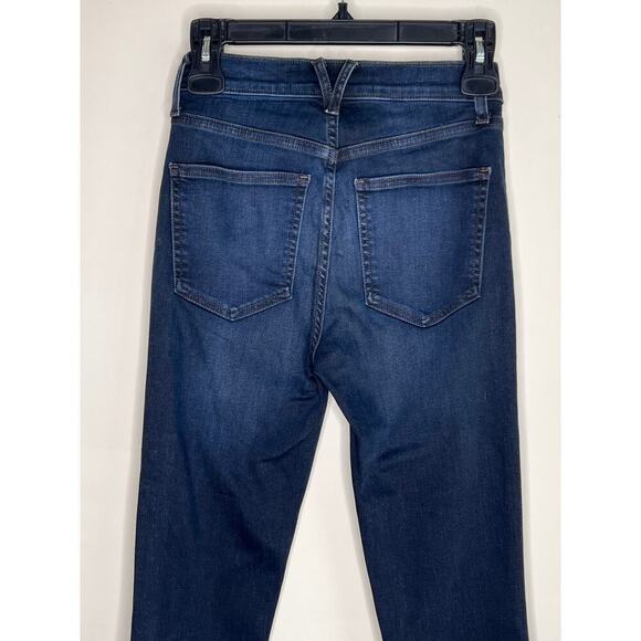 Veronica Beard Carly Kick Flare High Rise Raw Hem Jeans Dark Ink Women's Size 24 - Picture 7 of 12